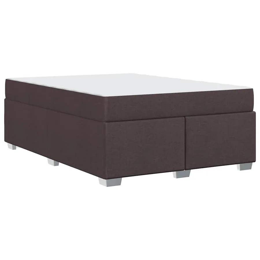 Cadre de lit avec matelas Marron foncé 140 x 200 cm tissu - 7