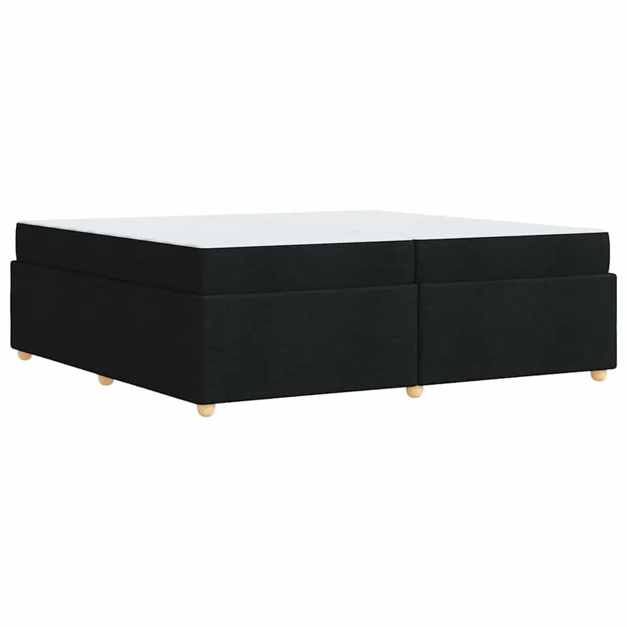 Cadre de lit avec matelas Noir 200 x 200 cm tissu - 7