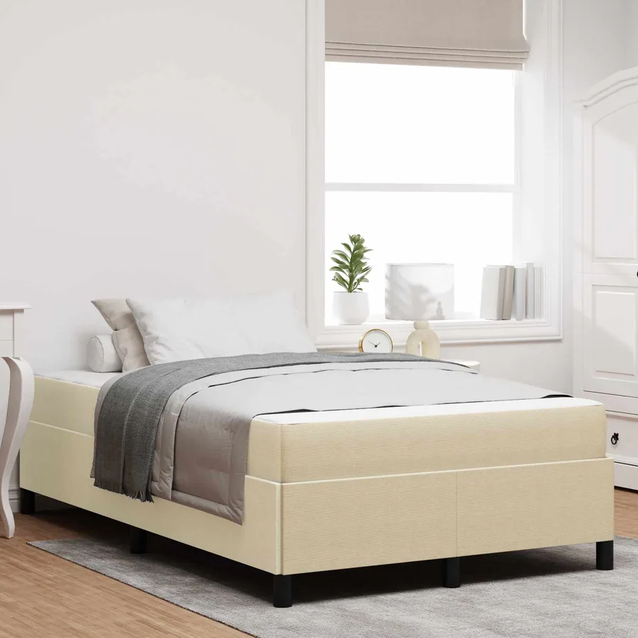 Cadre de lit avec matelas Gris Vert Clair 120 x 200 cm tissu