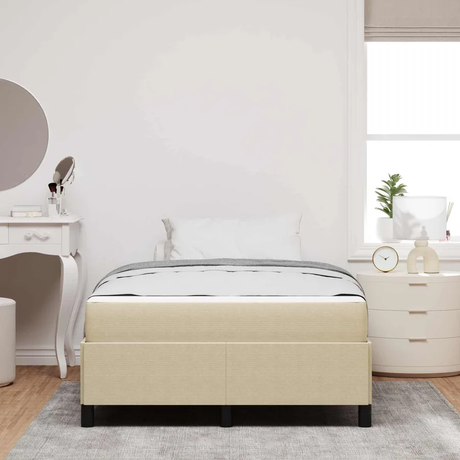 Cadre de lit avec matelas Gris Vert Clair 120 x 200 cm tissu - 4