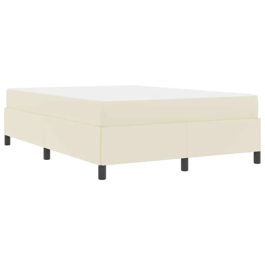 Cadre de lit avec matelas Crème 140 x 190 cm tissu - 9