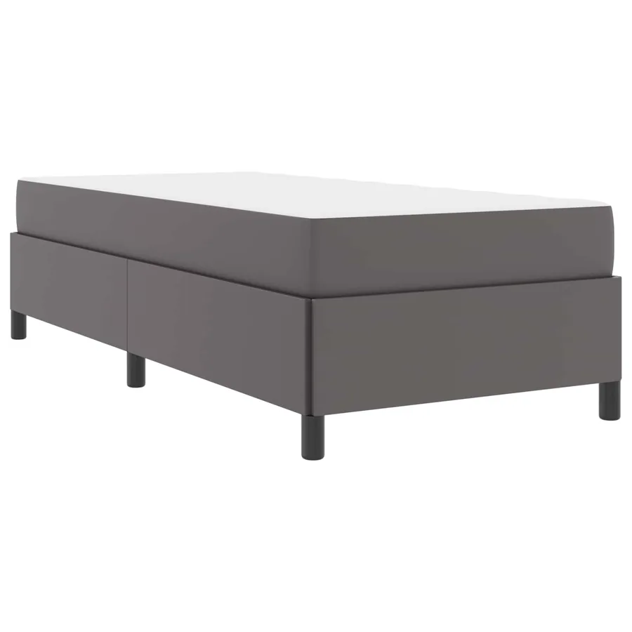 Cadre de lit avec matelas Gris 90 x 190 cm tissu - 4