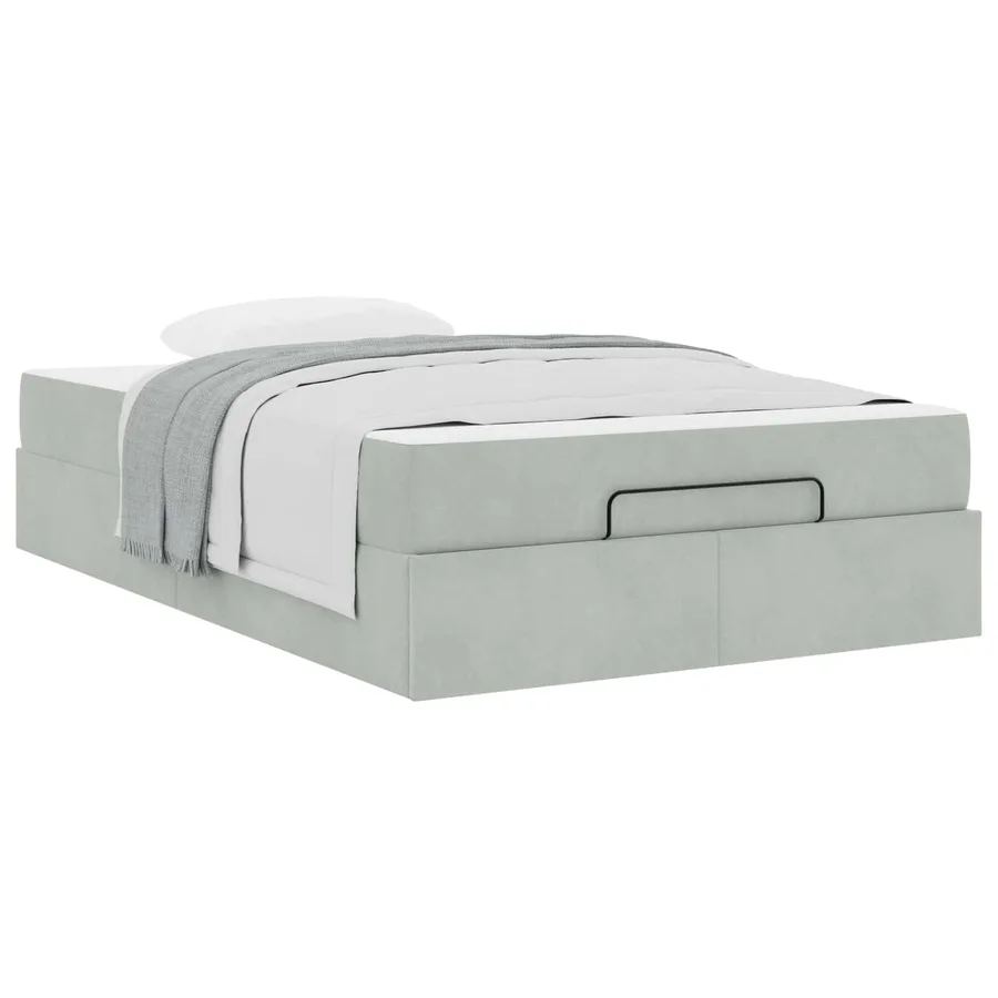 Cadre de lit avec matelas 2 pcs Gris clair Velours - 3