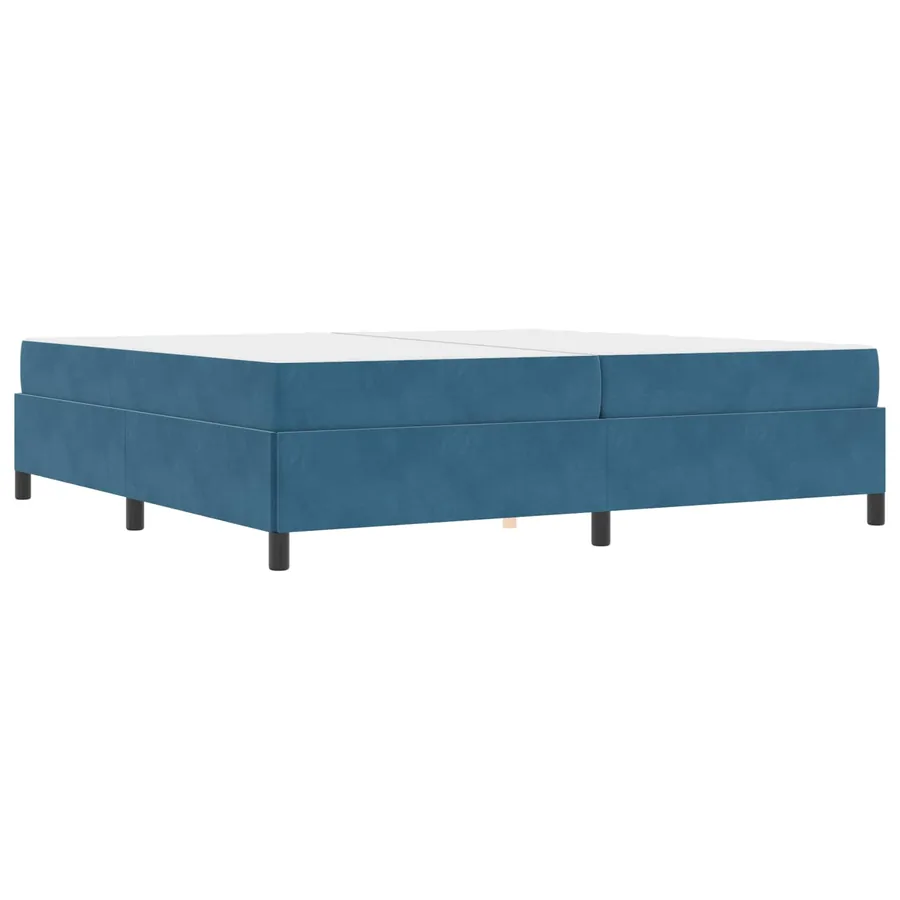 Cadre de lit avec matelas Bleu foncé 200 x 200 cm tissu - 2