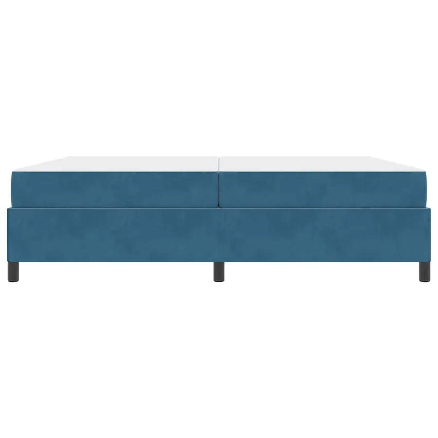 Cadre de lit avec matelas Bleu foncé 200 x 200 cm tissu - 5