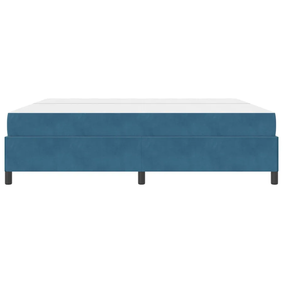 Cadre de lit avec matelas Bleu foncé 200 x 200 cm tissu - 6