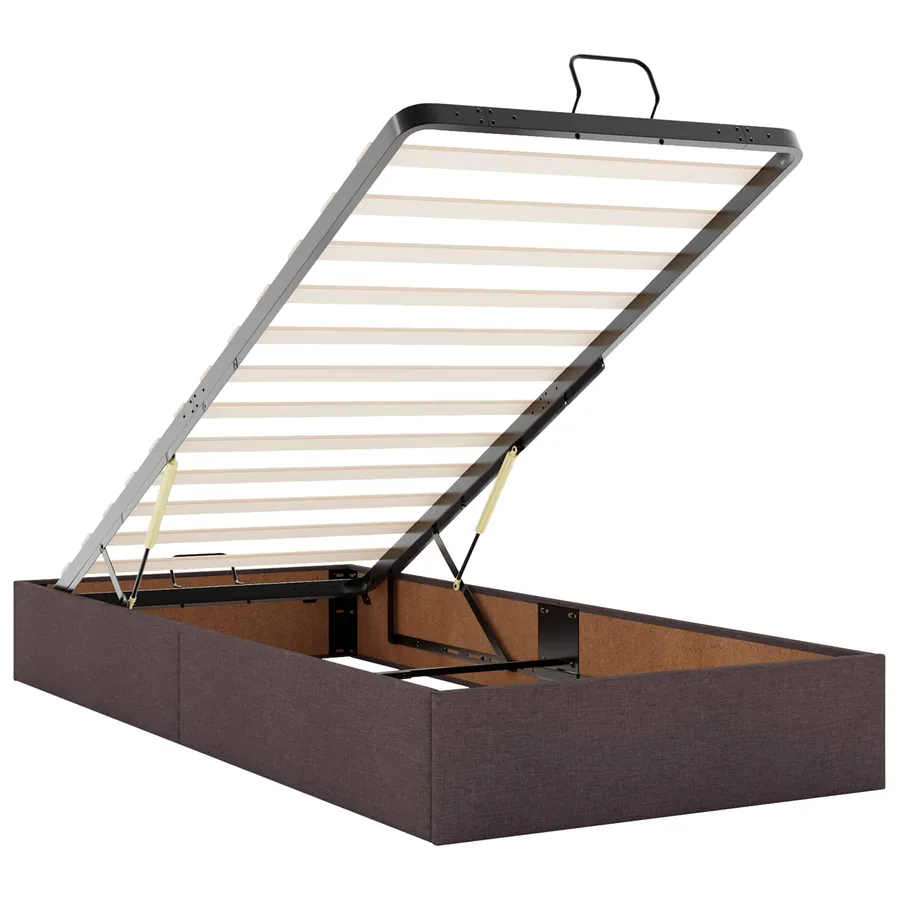 Cadre de lit avec matelas 2 pcs Tan tissu - 12