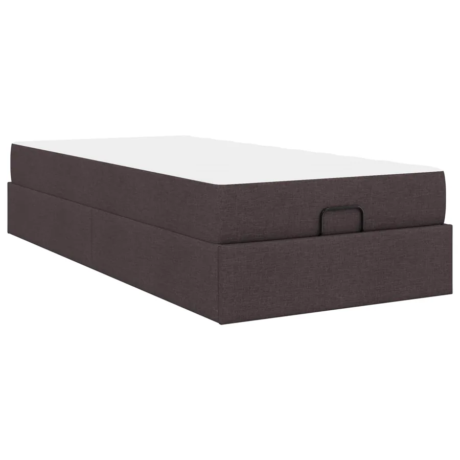 Cadre de lit avec matelas 2 pcs Tan tissu - 9