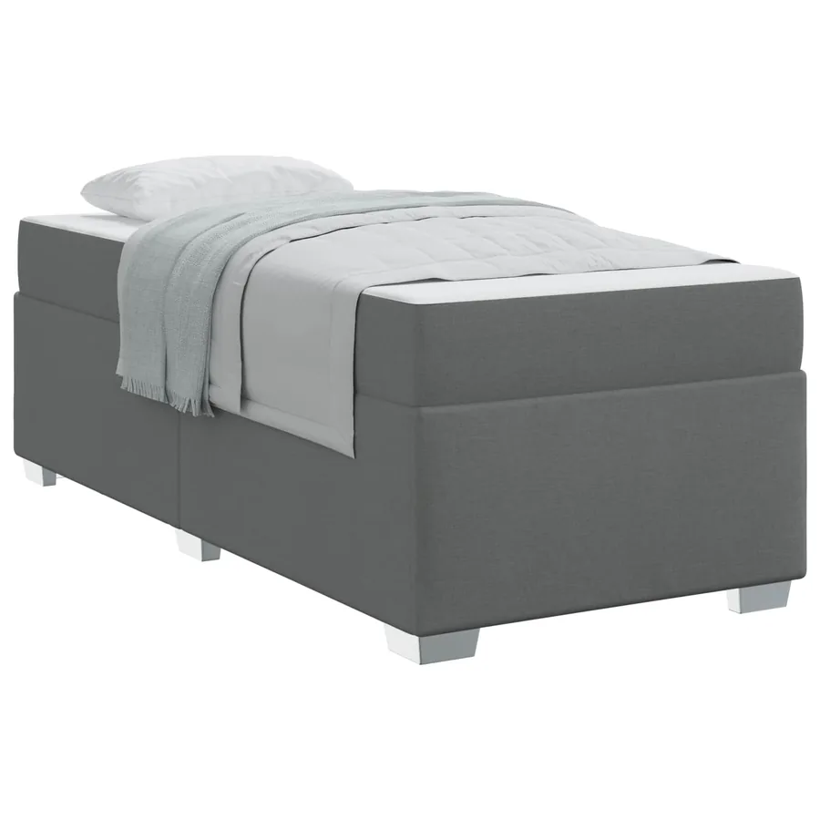 Cadre de lit avec matelas Gris foncé 80 x 200 cm tissu - 2