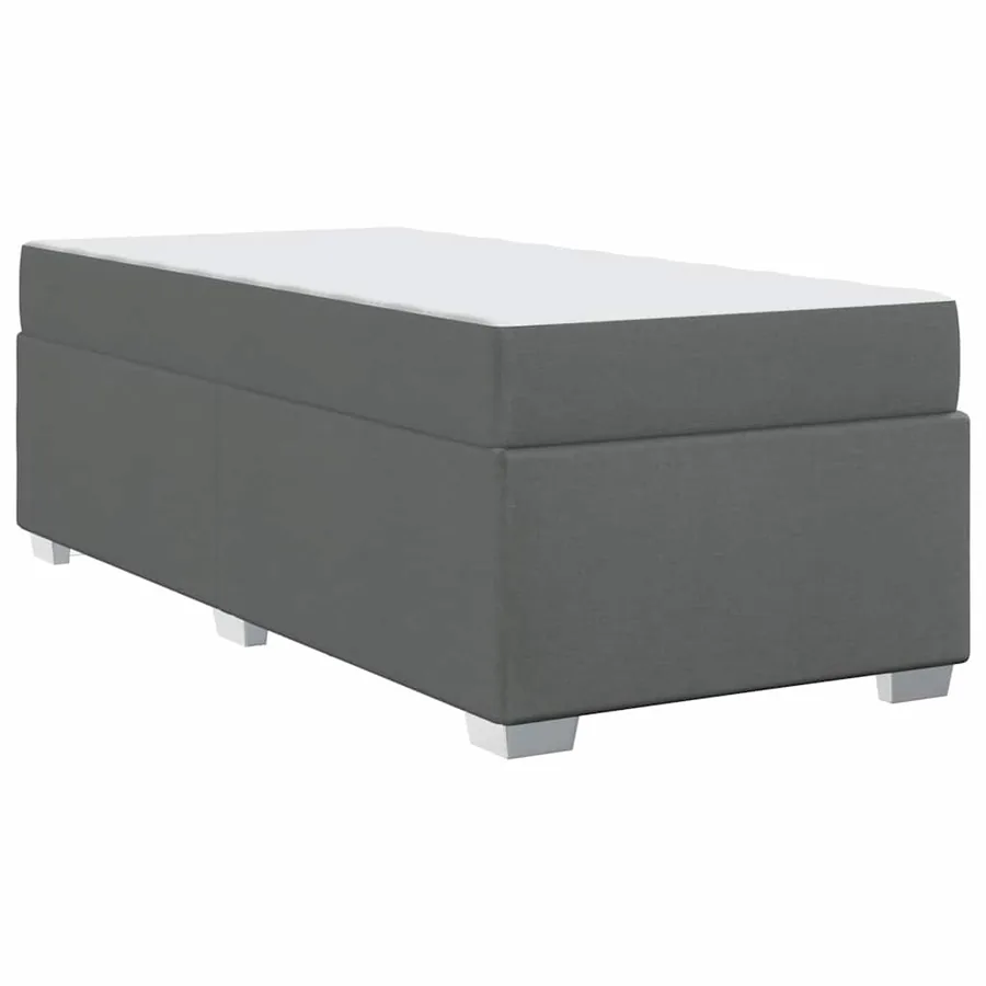 Cadre de lit avec matelas Gris foncé 80 x 200 cm tissu - 7