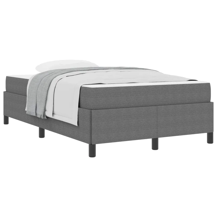 Cadre de lit avec matelas Gris clair 120 x 190 cm tissu