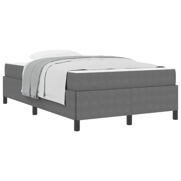 Cadre de lit avec matelas Gris clair 120 x 190 cm tissu