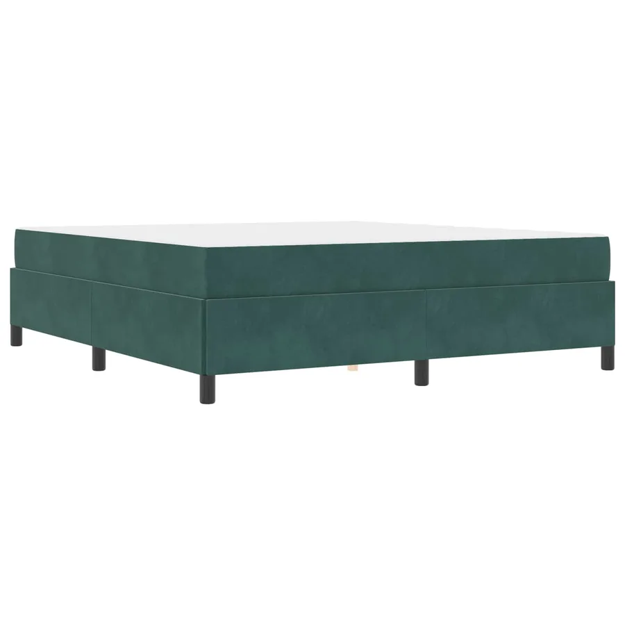 Cadre de lit avec matelas Vert foncé 180 x 200 cm tissu - 4