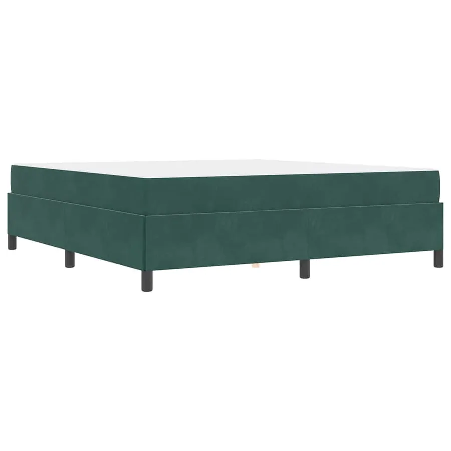Cadre de lit avec matelas Vert foncé 180 x 200 cm tissu - 9