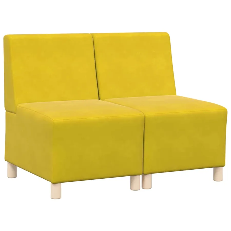 Unité de Sofa Modulaire Sans Accoudoirs 2 pcs Jaune - 2