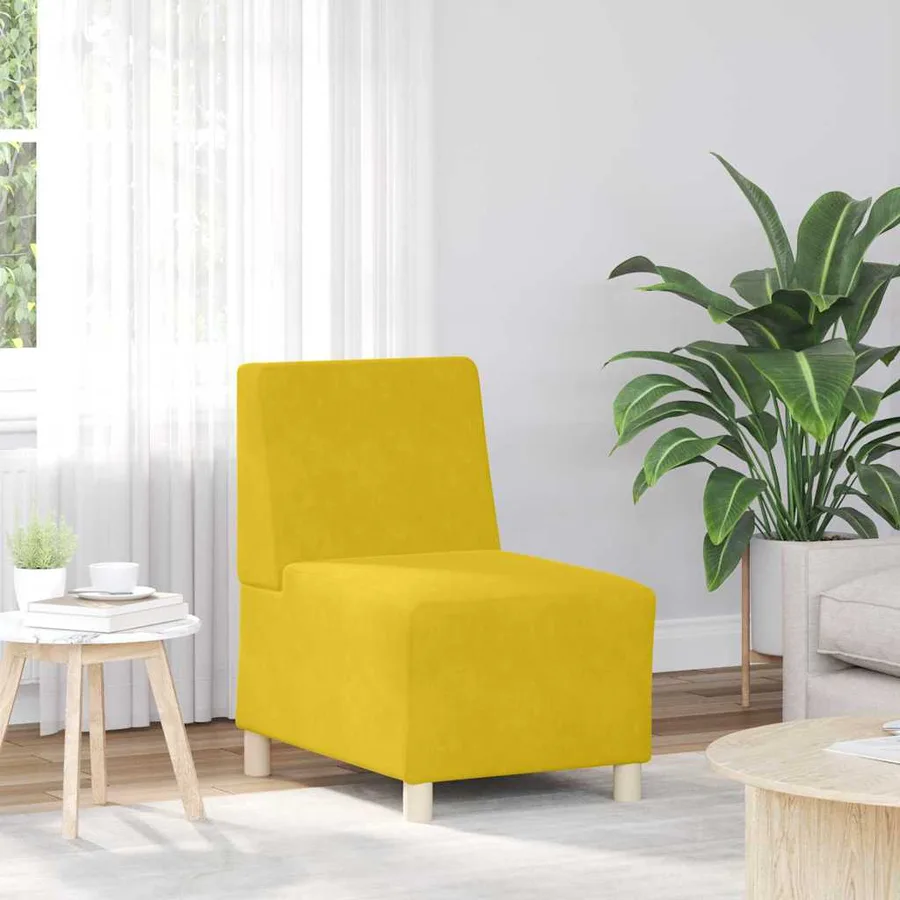 Unité de Sofa Modulaire Sans Accoudoirs 2 pcs Jaune - 3