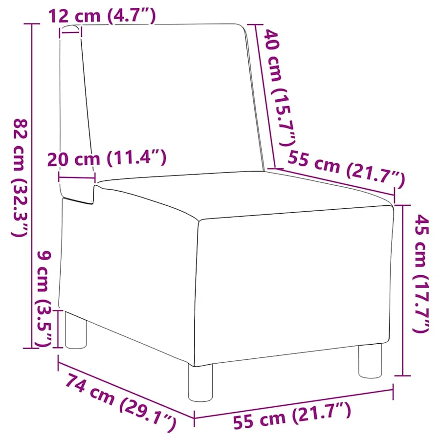 Unité de Sofa Modulaire Sans Accoudoirs 2 pcs Jaune - 8