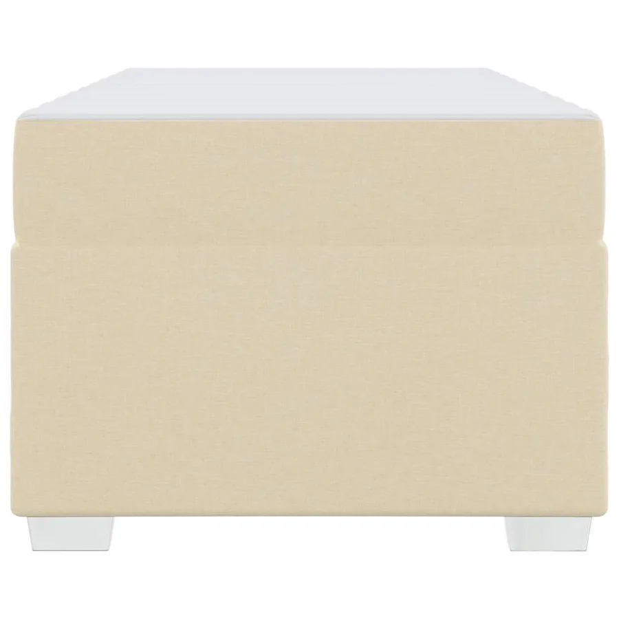 Cadre de lit avec matelas Crème 80 x 200 cm tissu - 5