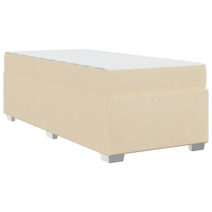 Cadre de lit avec matelas Crème 80 x 200 cm tissu - 7