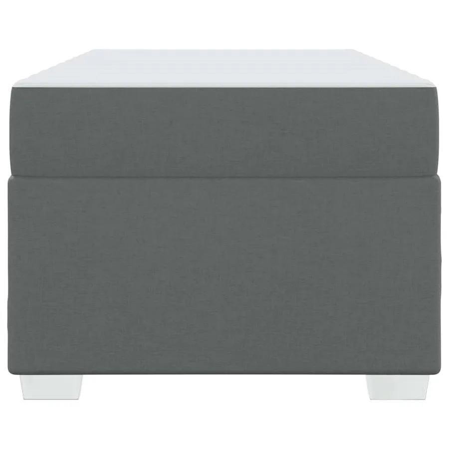 Cadre de lit avec matelas Gris foncé 100 x 200 cm tissu - 5