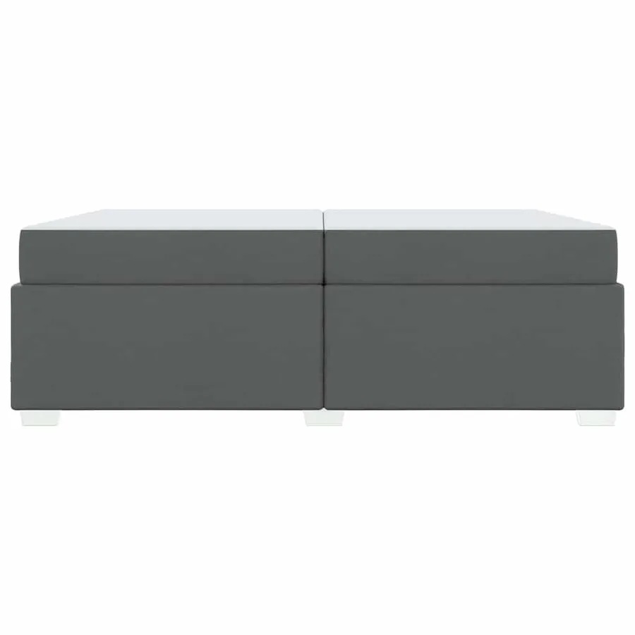 Cadre de lit avec matelas Gris foncé 200 x 200 cm tissu - 5