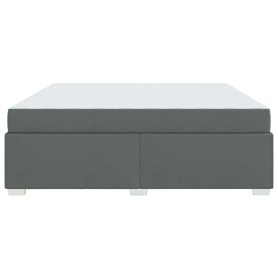 Cadre de lit avec matelas Gris foncé 200 x 200 cm tissu - 6