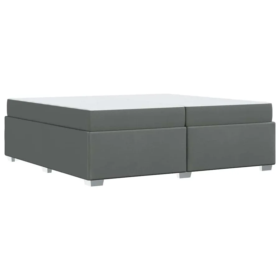 Cadre de lit avec matelas Gris foncé 200 x 200 cm tissu - 7
