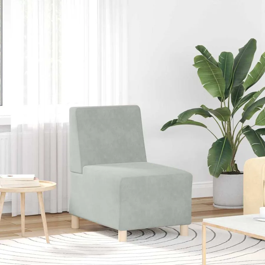 Unité de Sofa Modulaire Sans Accoudoirs 3 pcs Gris clair - 3
