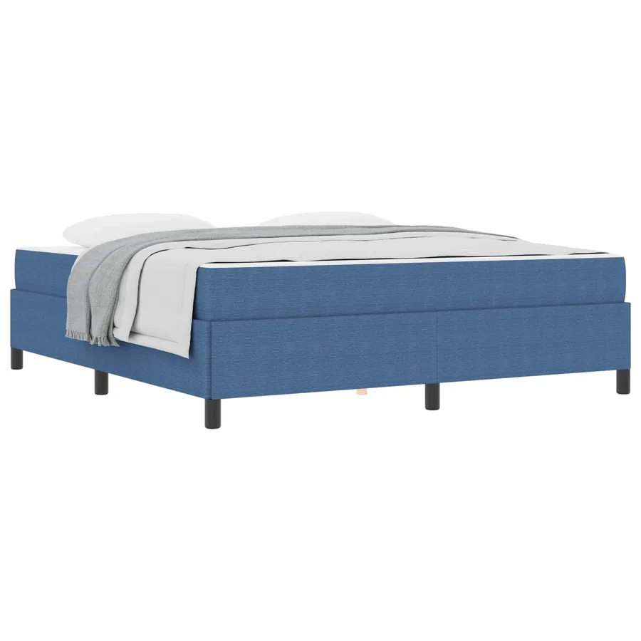 Cadre de lit avec matelas Bleu 180 x 200 cm tissu - 2