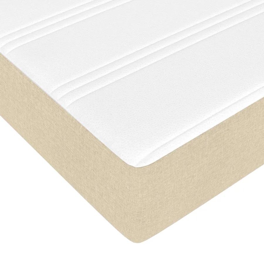 Cadre de lit avec matelas Crème 160 x 200 cm tissu - 10
