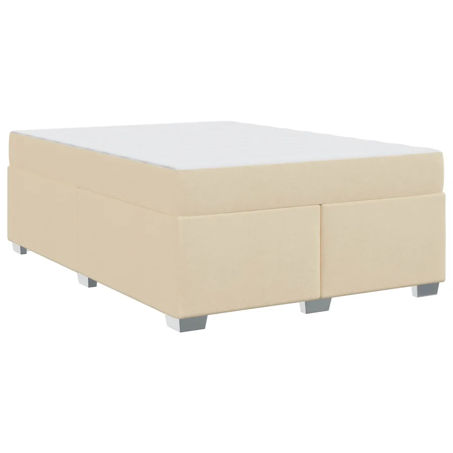 Cadre de lit avec matelas Crème 160 x 200 cm tissu - 2