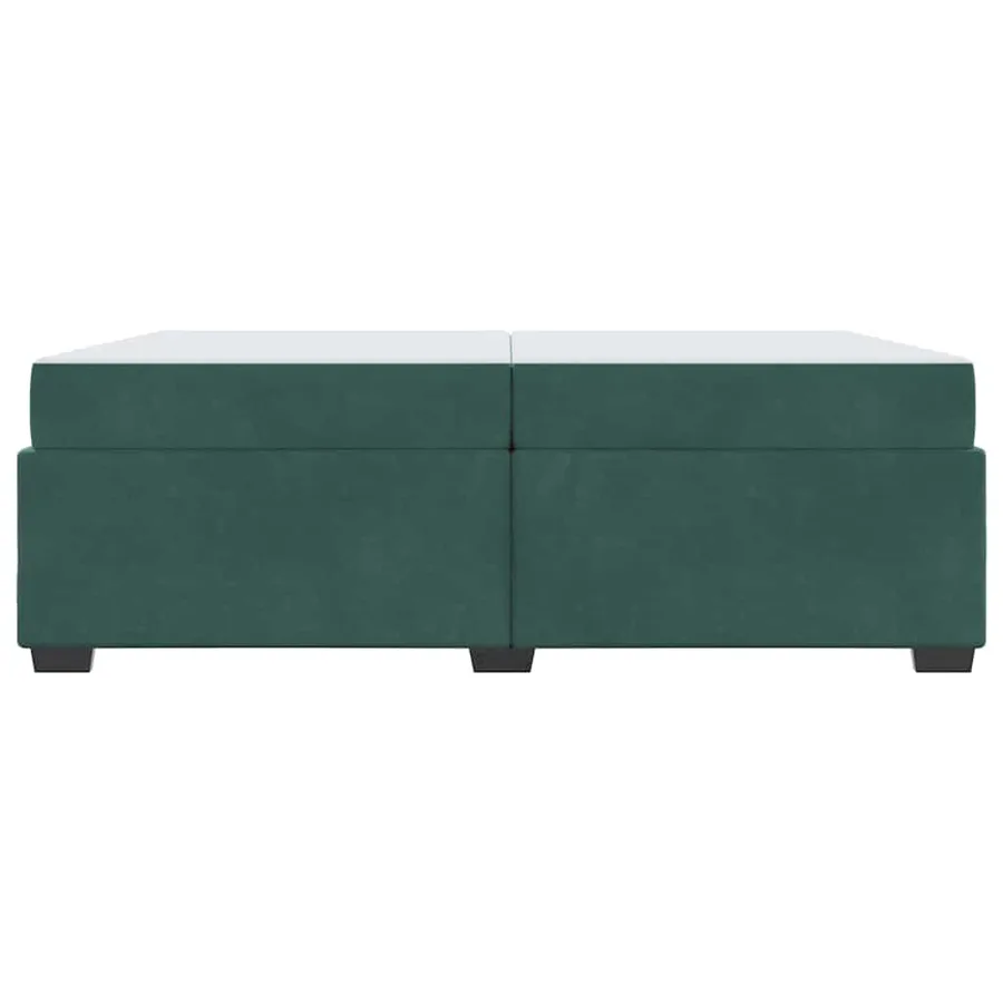 Cadre de lit avec matelas Vert foncé 200 x 200 cm tissu - 5