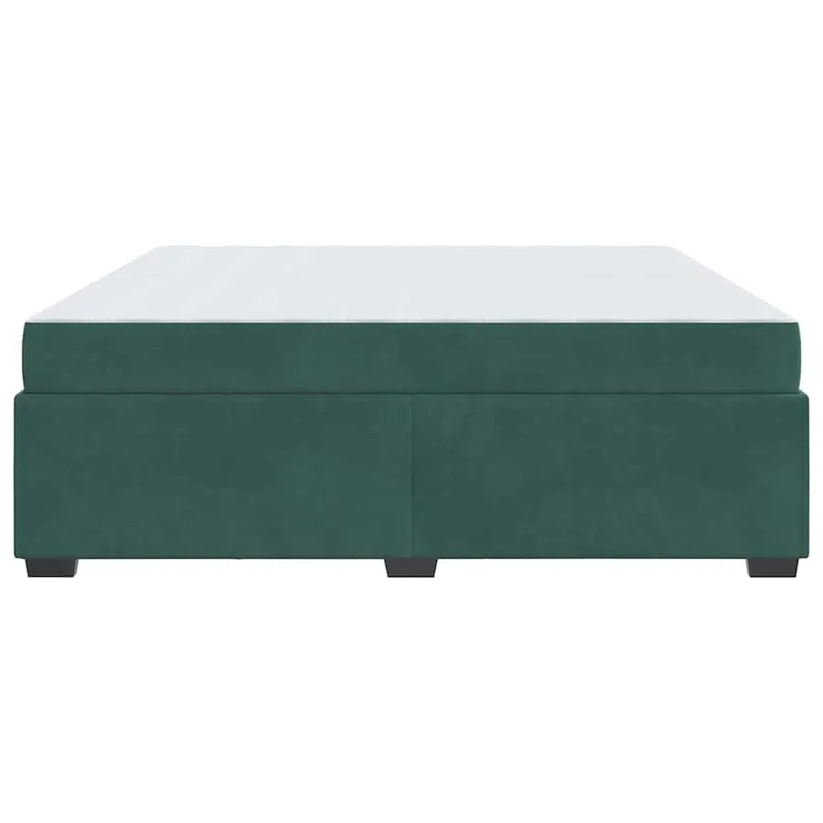 Cadre de lit avec matelas Vert foncé 200 x 200 cm tissu - 6