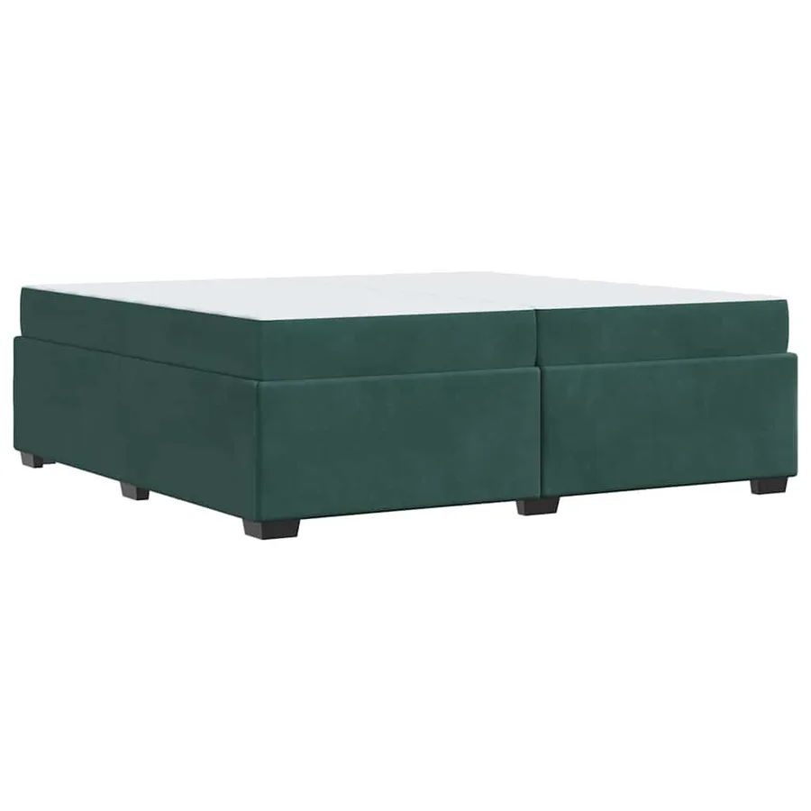 Cadre de lit avec matelas Vert foncé 200 x 200 cm tissu - 7
