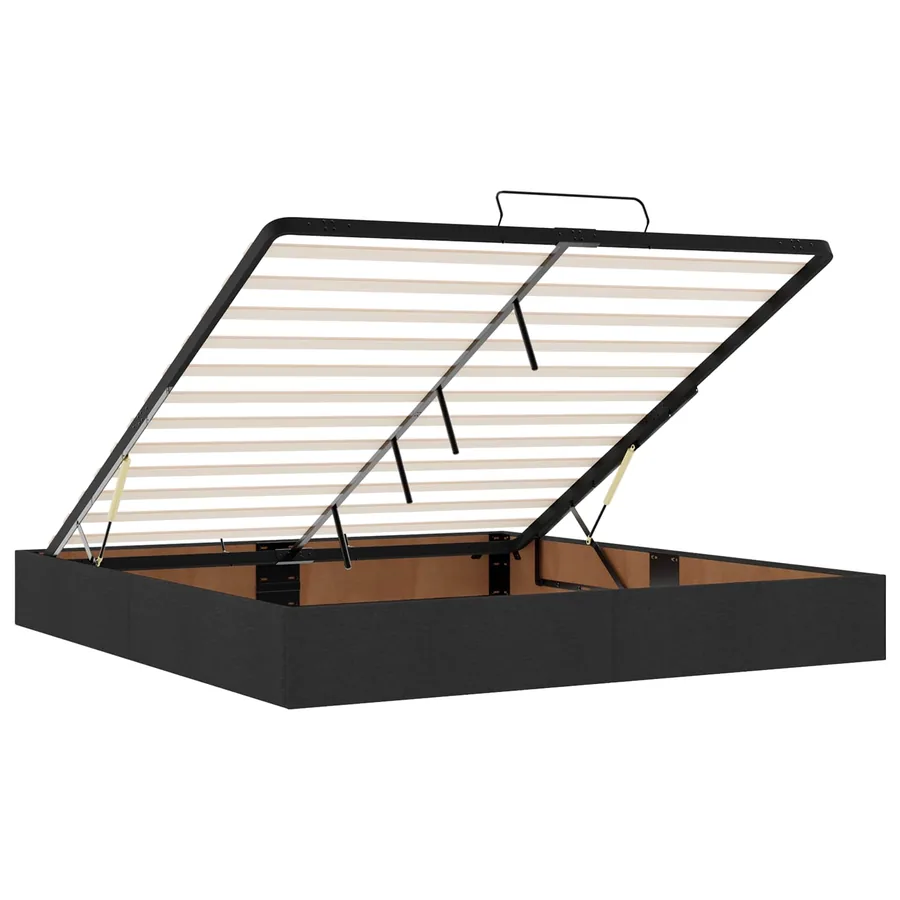 Cadre de lit avec matelas 2 pcs Noir tissu - 11