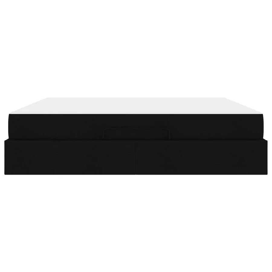 Cadre de lit avec matelas 2 pcs Noir tissu - 6