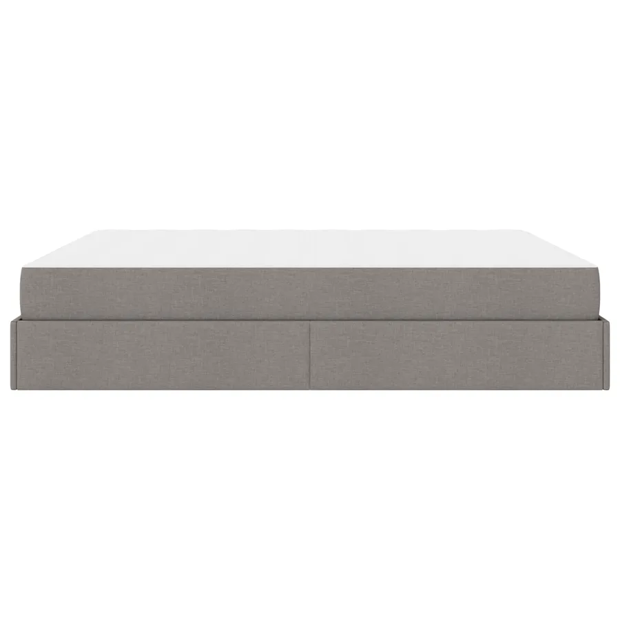 Cadre de lit avec matelas 2 pcs Taupe tissu - 7