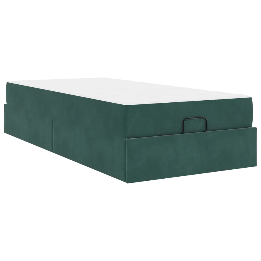 Cadre de lit avec matelas 2 pcs Vert Velours - 2