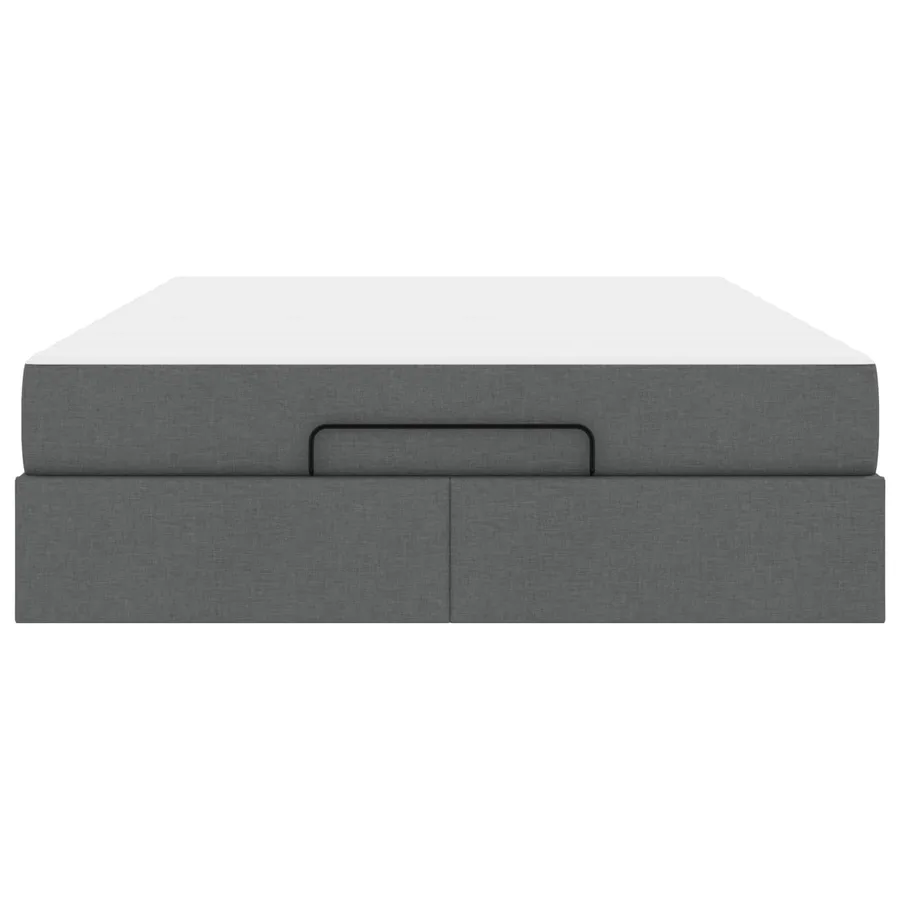 Cadre de lit avec matelas 2 pcs Gris Foncé tissu - 7