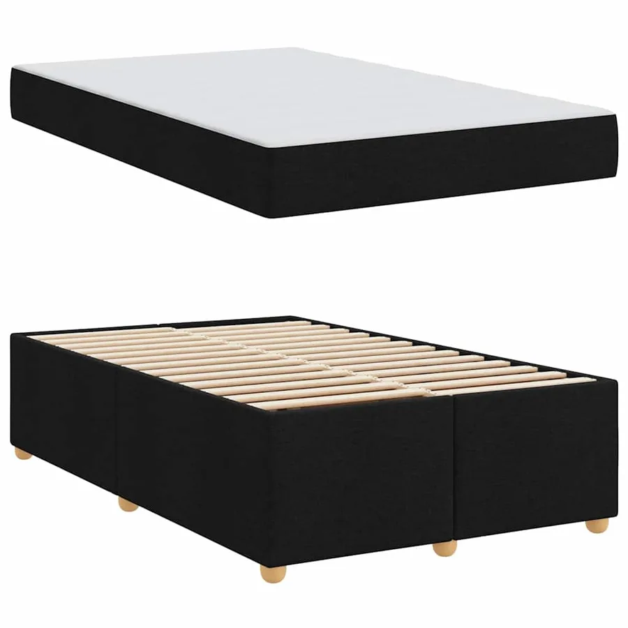 Cadre de lit avec matelas Noir 120 x 200 cm tissu - 4