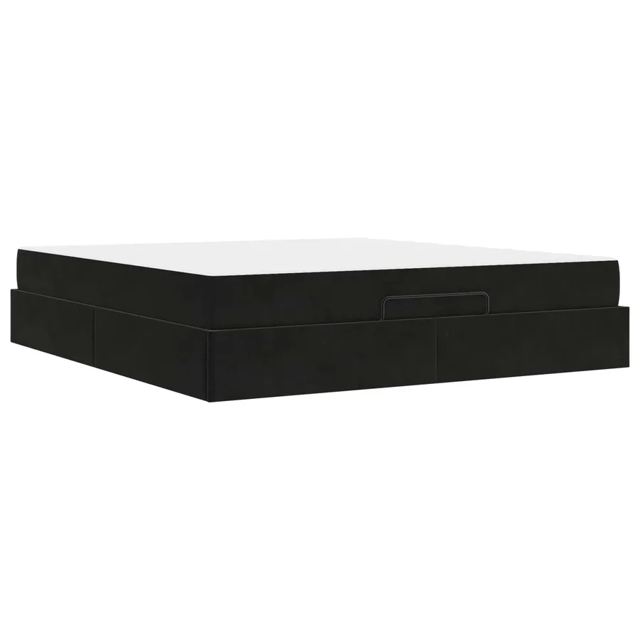 Cadre de lit avec matelas 2 pcs Noir Velours - 4
