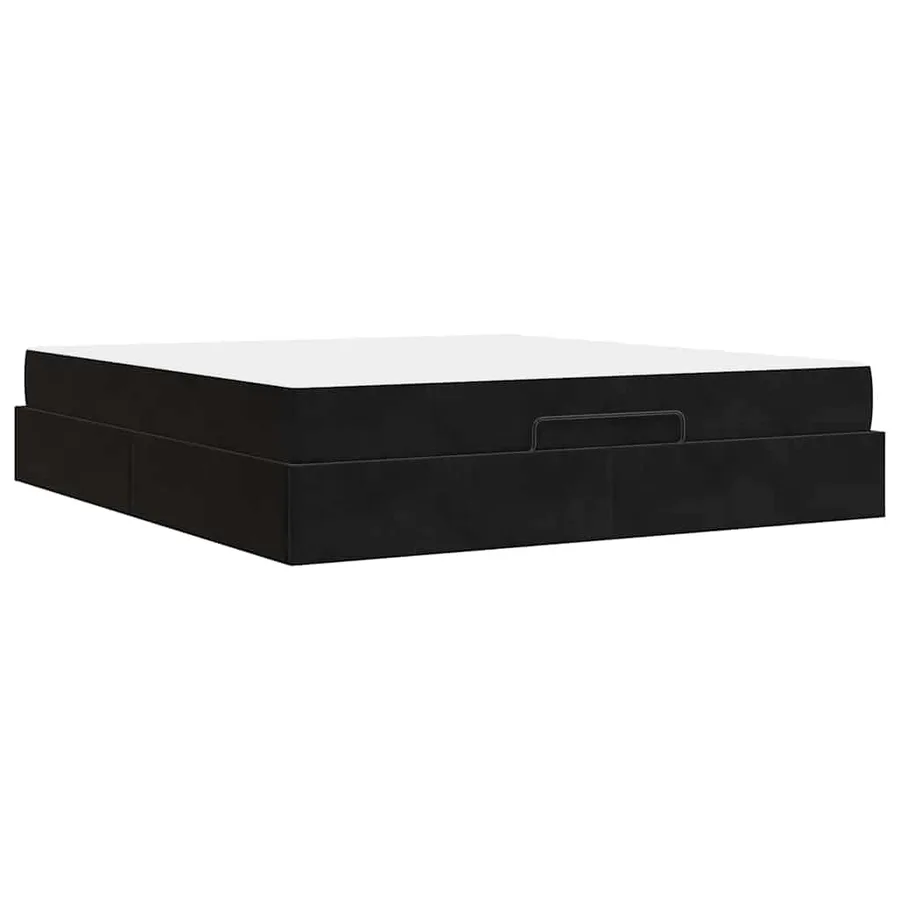 Cadre de lit avec matelas 2 pcs Noir Velours - 9