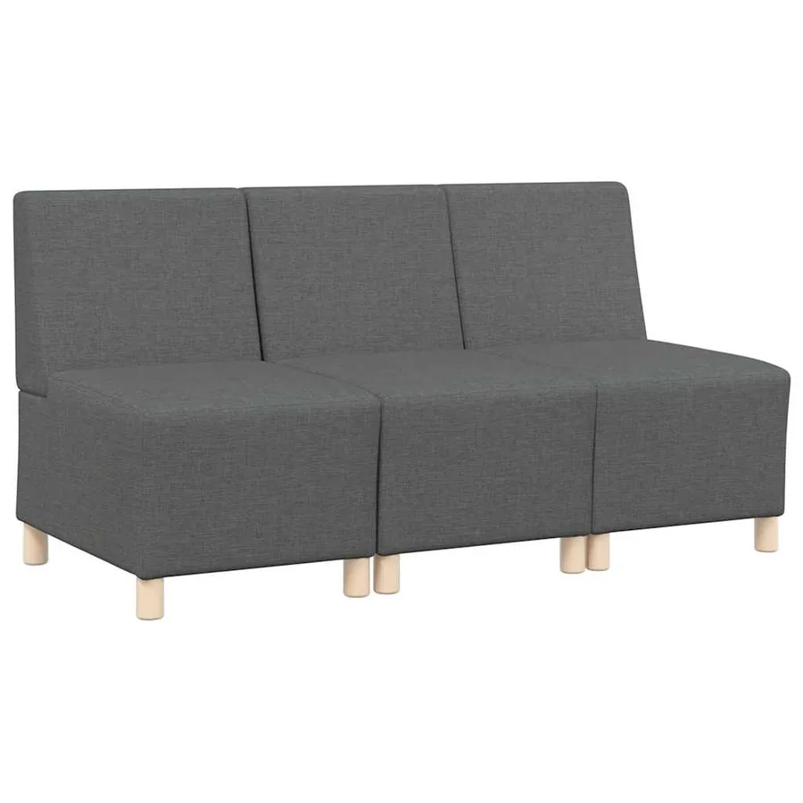 Unité de Sofa Modulaire Sans Accoudoirs 3 pcs Gris foncé - 2