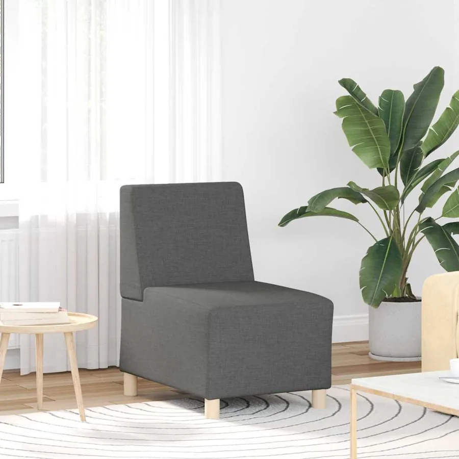 Unité de Sofa Modulaire Sans Accoudoirs 3 pcs Gris foncé - 3