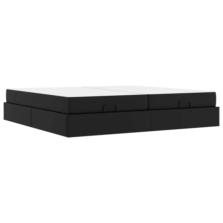 Cadre de lit avec matelas avec matelas 2 pcs Noir PVC - 2