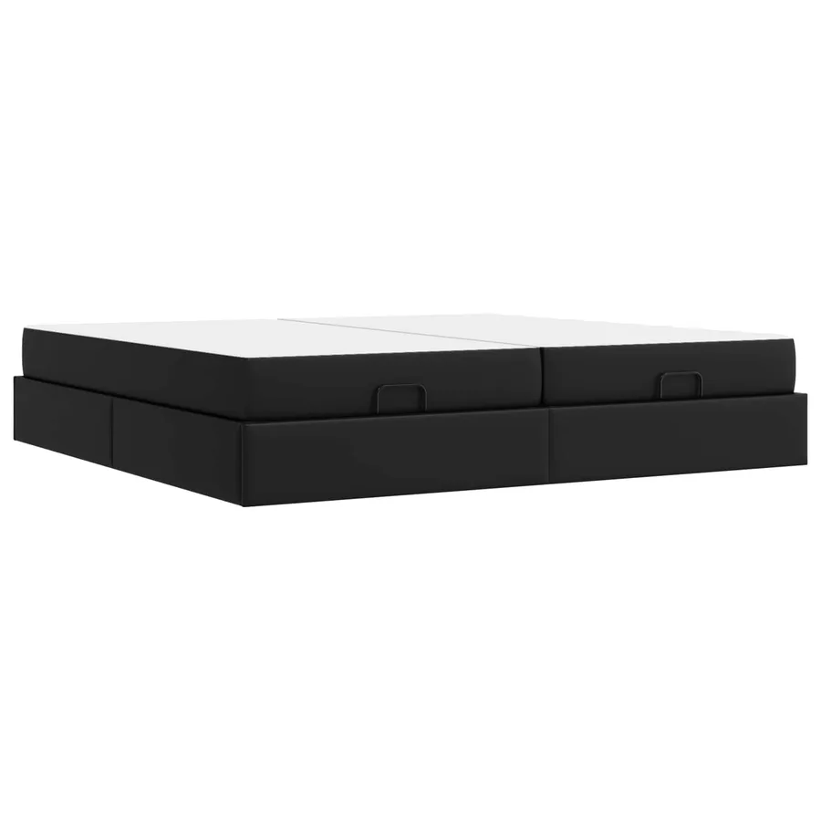 Cadre de lit avec matelas avec matelas 2 pcs Noir PVC - 9