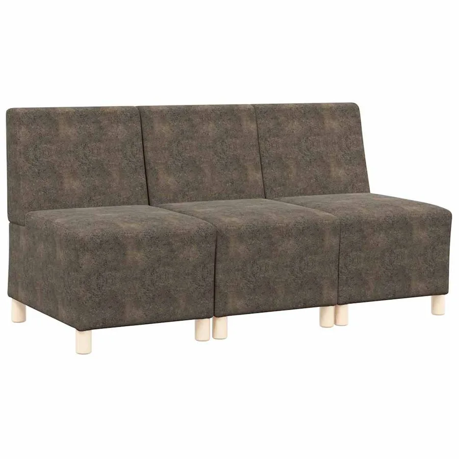 Unité de Sofa Modulaire Sans Accoudoirs 3 pcs Gris foncé - 2