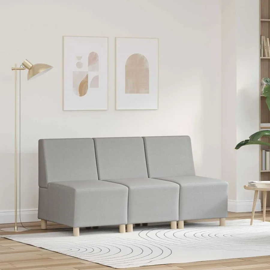 Unité de Sofa Modulaire Sans Accoudoirs 3 pcs Gris nuage