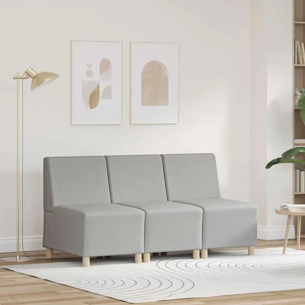 Unité de Sofa Modulaire Sans Accoudoirs 3 pcs Gris nuage