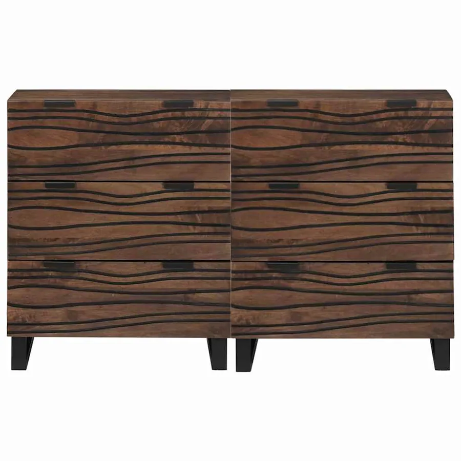 Ensemble de buffet 2 pcs Noyer 120 x 33,5 x 75 cm - 4